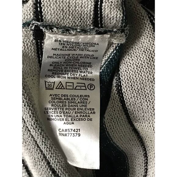 Ann Taylor Factory Metallic Striped Wide Collar Lightweight Sweater Size XL - Picture 7 of 7